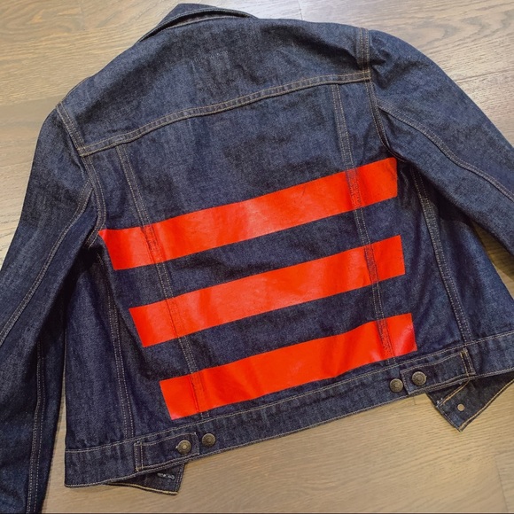 Helmet lang striped denim jacket - Picture 9 of 12